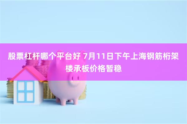 股票杠杆哪个平台好 7月11日下午上海钢筋桁架楼承板价格暂稳
