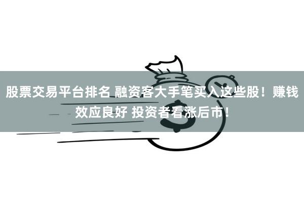 股票交易平台排名 融资客大手笔买入这些股！赚钱效应良好 投资者看涨后市！